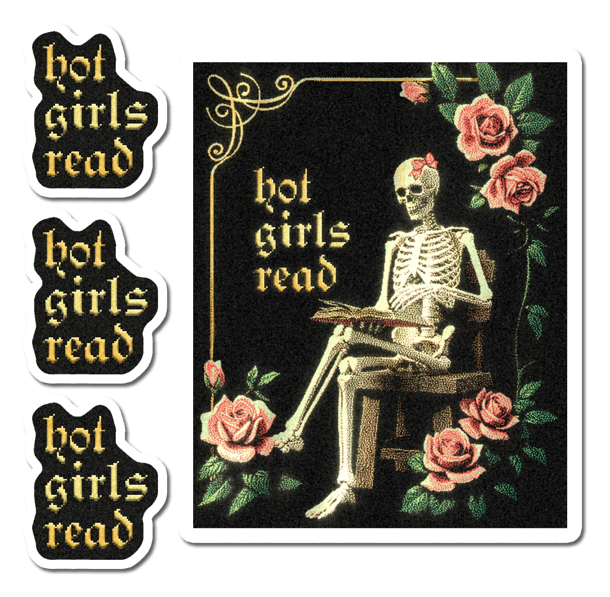 Hot Girls Read — Sticker Sheet — front