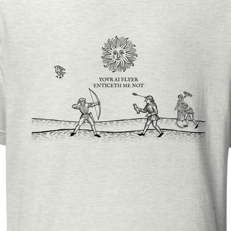 Peasants' Revolt tee — print detail, 1:1