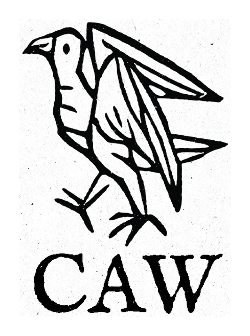 CAW — woodcut crow