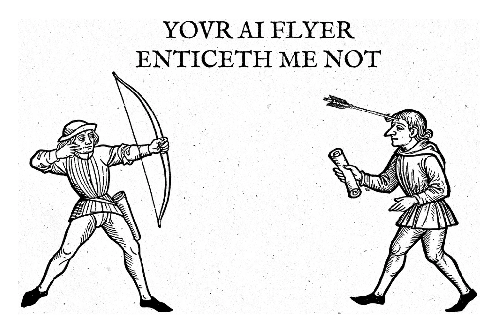 YOVR AI FLYER ENTICETH ME NOT — archer and struck messenger